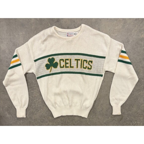 Cliff Engle Vintage 1980's 80’s Boston Celtics Sweater Large Made In USA - Picture 1 of 5